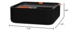 CouchConsole Original Tray - Drinks & Snacks Sofa Caddy with Armrest, Table with Phone Stand- TV Remote Control Storage and Organizer - for Living Rooms, RV, and Cars, Black/Orange