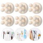 iBetterLife Self-Adhesive Shower Razor Holder - 6Pcs Wall Mounted Hooks Hanger for Clipping & Hanging Toothbrush Towel Loofah Bathroom Kitchen Home Office Dorm Room Essentials Storage Wreath Hook