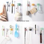 iBetterLife Self-Adhesive Shower Razor Holder - 6Pcs Wall Mounted Hooks Hanger for Clipping & Hanging Toothbrush Towel Loofah Bathroom Kitchen Home Office Dorm Room Essentials Storage Wreath Hook