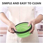 Collapsible Bowls For Camping, Set of 4 Silicone Food Storage Containers with Lids, Rv storage and organization, Rv Kitchen Accessories, BPA Free, Microwavable, Freezer, Dishwasher Safe Green