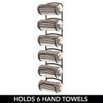 mDesign Metal Towel Shelves – Towel Rack for The Bathroom with 6 Compartments – Practical Bathroom Accessories for Both Large and Small Towels – Bronze