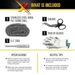 Xcluder Rodent Control Fill Fabric, Large DIY Kit with Inspection and Fit Tool, Stainless Steel Wool, Stops Rats and Mice