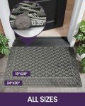 DEXI Front Door Mat Outside Entrance, 24x36 Rubber Doormat, Stain Resistant, Low Profile, All-Season Weather Dirt Trapping, Waterproof Easy Clean Mats, Grey