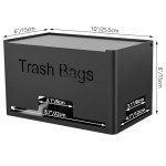 STWWO Large Trash Bag Holder Dispenser, Metal Garbage Bag Dispenser Roll Holder, Kitchen Trash Bag Organizer for Under Sink, Wall Mounted or Freestanding, Black