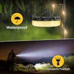 OGERY Camping String Lights, 4 in 1 Quick Storage 32.8FT Rechargeable Tent Lights String with 8 Lighting Modes, Hanging Waterproof Portable LED Lamp for Outdoor Patio Awning Garden Party Essentials