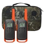 Motorola Solutions, Portable FRS, T275, Talkabout, Two-Way Radios, Rechargeable, 22 Channel, 25 Miles, Orange W/Black, 2 Pack