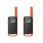 Motorola Solutions, Portable FRS, T275, Talkabout, Two-Way Radios, Rechargeable, 22 Channel, 25 Miles, Orange W/Black, 2 Pack