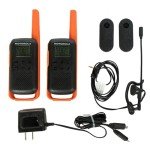 Motorola Solutions, Portable FRS, T275, Talkabout, Two-Way Radios, Rechargeable, 22 Channel, 25 Miles, Orange W/Black, 2 Pack