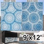 Patio Rugs Outdoor 9x12 Clearance Waterproof Navy Blue Outdoor Rugs Camping Rugs for Outside Your Rv Plastic Straw Rug Boho Outdoor Mat Stain Resistant Outdoor Carpet Waterproof for Deck,Camping,Pool…