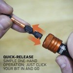 Railer Bit Holder Keychain 5pc - 1/4 inch Hex Shank Bit Holders - Quick Release Bit Holder For Nut Driver, Screwdriver & Drill Bits w/Key Chain Carabiner