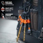 Railer Bit Holder Keychain 5pc - 1/4 inch Hex Shank Bit Holders - Quick Release Bit Holder For Nut Driver, Screwdriver & Drill Bits w/Key Chain Carabiner