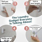 GorillaLine Max - Retractable Clothesline Indoor Outdoor Clothes Line - Heavy Duty Clothes Drying Laundry Line - Wall Mounted Drying Rack - Air Dry Clothing - Max Tighten with GorillaGrip