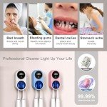 Biodzzs Toothbrush Holder and Cleaner for Bathroom Light Cleaning Fan Drying Round in Circle Automatic Rotating Cover Wall Mounted Smart Home Gadgets (01 White)