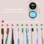 Biodzzs Toothbrush Holder and Cleaner for Bathroom Light Cleaning Fan Drying Round in Circle Automatic Rotating Cover Wall Mounted Smart Home Gadgets (01 White)