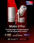 XGIMI MoGo 3 Pro NEW Portable Projector, Google TV with Licensed Netflix, Build-in Adjustable Stand, Mini Projector Supports Power Banks, 450 ISO Lumens, ISA 2.0, 2 x 5W Harman Kardon