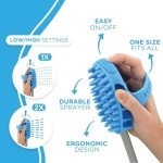 Aquapaw Dog Bath Brush Pro – Sprayer & Scrubber in One – Indoor/Outdoor Pet Grooming Tool for Long & Short Hair – Includes Hose & Shower Attachment
