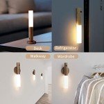 Night Light Motion Sensor, for Kids Toddler Baby Nursery, Magnetic Rechargeable LED Wall Lamp, Portable Wooden Wall Sconce, Battery USB Touch, for Bedrooms Corridors Stairs Bathroom