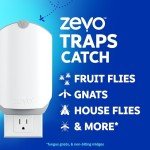 Zevo 2 Flying Insect Traps & 2 Cartridges - Plug In Fly Trap & Indoor Bug Catcher for Gnats, House & Fruit Flies - Mess-Free - Use in Any Room - Uses Blue & UV Light (2 Plug In Devices & 2 Cartridges)