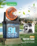 Ausic 9L Bucket Portable Misting Fan for Outdoors Patios, 30000mAh Rechargeable Battery Operated Camping Fan, 3 Strong Winds, 3 Large Spray Outlets, for Fishing/Travel/Garden Party/Golf/Tent/Office