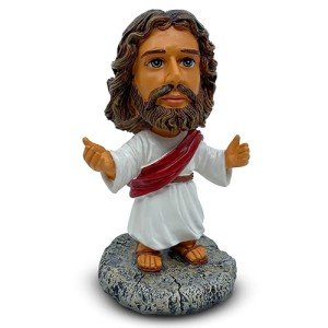 Jesus Bobblehead - Mini Dashboard Jesus for Car (4.29"), Durable Resin Plastic Jesus for Car Dashboard - Religious Car Accessories, Tiny Jesus Figurine, Christian Decor - Christian Valentine Gift