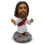 Jesus Bobblehead - Mini Dashboard Jesus for Car (4.29"), Durable Resin Plastic Jesus for Car Dashboard - Religious Car Accessories, Tiny Jesus Figurine, Christian Decor - Christian Valentine Gift