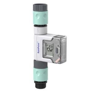 RAINPOINT Smart Garden Hose Water Flow Meter with Real-Time Tracking & Usage Alert - Water Flow Sensor & Flow Meter - Smart Hose Water Meter for Garden Hose, Operates Manual or Via WiFi Gateway