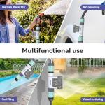 RAINPOINT Smart Garden Hose Water Flow Meter with Real-Time Tracking & Usage Alert - Water Flow Sensor & Flow Meter - Smart Hose Water Meter for Garden Hose, Operates Manual or Via WiFi Gateway