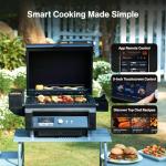 ASMOKE Essential - Smart Portable Wood Pellet Grill with 5" LCD Screen, 8-in-1 Grill, Clean Smoking, Wi-Fi Smart Control, 8H Battery, ASCA Technology, 271 sq.in, fit for Family BBQ, Outdoor Cooking