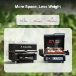 ASMOKE Essential - Smart Portable Wood Pellet Grill with 5" LCD Screen, 8-in-1 Grill, Clean Smoking, Wi-Fi Smart Control, 8H Battery, ASCA Technology, 271 sq.in, fit for Family BBQ, Outdoor Cooking