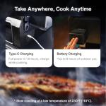 ASMOKE Essential - Smart Portable Wood Pellet Grill with 5" LCD Screen, 8-in-1 Grill, Clean Smoking, Wi-Fi Smart Control, 8H Battery, ASCA Technology, 271 sq.in, fit for Family BBQ, Outdoor Cooking