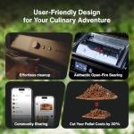 ASMOKE Essential - Smart Portable Wood Pellet Grill with 5" LCD Screen, 8-in-1 Grill, Clean Smoking, Wi-Fi Smart Control, 8H Battery, ASCA Technology, 271 sq.in, fit for Family BBQ, Outdoor Cooking