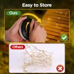 OGERY Camping String Lights, 4 in 1 Quick Storage 32.8FT Rechargeable Tent Lights String with 8 Lighting Modes, Hanging Waterproof Portable LED Lamp for Outdoor Patio Awning Garden Party Essentials