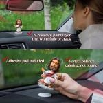 Jesus Bobblehead - Mini Dashboard Jesus for Car (4.29"), Durable Resin Plastic Jesus for Car Dashboard - Religious Car Accessories, Tiny Jesus Figurine, Christian Decor - Christian Valentine Gift