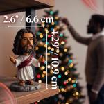 Jesus Bobblehead - Mini Dashboard Jesus for Car (4.29"), Durable Resin Plastic Jesus for Car Dashboard - Religious Car Accessories, Tiny Jesus Figurine, Christian Decor - Christian Valentine Gift