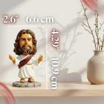 Jesus Bobblehead - Mini Dashboard Jesus for Car (4.29"), Durable Resin Plastic Jesus for Car Dashboard - Religious Car Accessories, Tiny Jesus Figurine, Christian Decor - Christian Valentine Gift