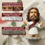 Jesus Bobblehead - Mini Dashboard Jesus for Car (4.29"), Durable Resin Plastic Jesus for Car Dashboard - Religious Car Accessories, Tiny Jesus Figurine, Christian Decor - Christian Valentine Gift