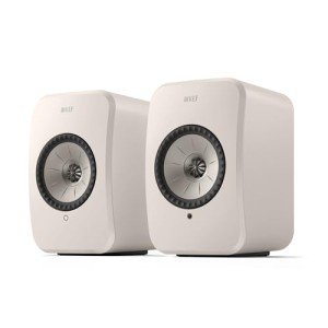 KEF LSX II LT Wireless Bookshelf Speakers - Stone White