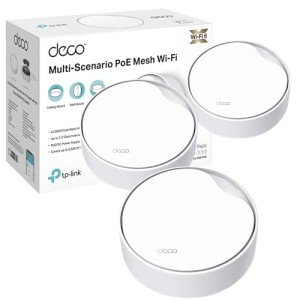 TP-Link Deco X50-PoE AX3000 Whole Home Mesh Wi-Fi 6 System with PoE, Dual-Band, AI-Driven Mesh, cover up to 6,500 ft2, Connect up to 150 devices, 1.0 GHz Dual-Core CPU, HomeShield, Pack of 3