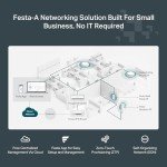 TP-Link Festa F65 AX3000 WiFi 6 Access Point, Free Cloud Management, 802.3at PoE or Passive PoE 48V or 12V/1.2A DC, Festa Mesh, OFDMA, MU-MIMO, Up to 250 Clients, Guest Network, VPN, VLAN