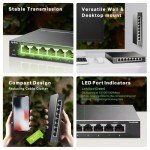 TP-Link TL-SG108S 8 Port Gigabit Network Switch, Power Saving, Plug & Play, Metal Case, Ethernet Switch, Ethernet Splitter, Support QoS & IGMP Snooping, Desktop or Wall Mount