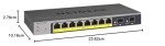 NETGEAR 10-Port PoE Gigabit Ethernet Smart Switch (GS110TP) - Managed, with 8 x PoE+ @ 55W, 2 x 1G SFP, Optional Insight Cloud Management, Desktop or Wall Mount, and Limited Lifetime Protection