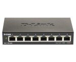D-Link DGS-1100-08V2 8-Port Gigabit Smart Managed Switch with VLAN support, layer 2 features, QoS, 802.3az EEE, Fanless, Black
