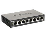 D-Link DGS-1100-08V2 8-Port Gigabit Smart Managed Switch with VLAN support, layer 2 features, QoS, 802.3az EEE, Fanless, Black