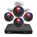 Swann Professional NVR Security System with 2TB HDD, 4K UHD, 4 Camera 8 Channel, Wired Surveillance CCTV, Outdoor Indoor, PoE, Colour Night Vision, Heat Motion Sensing, Smart Video Analytics, 889904