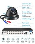ZOSI 3K Lite 16CH Security Camera System with AI Human Vehicle Detection,16 Channel CCTV DVR with 2TB HDD and 12 x 1080p Indoor Outdoor Dome Camera, 80ft Night Vision, 90° View Angle, Alert Push