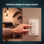 Philips Hue Smart Wireless Dimmer Switch V2 (Installation-Free, Exclusive Philips Hue Lights) for Indoor Home Lighting, Livingroom, Bedroom