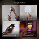 Philips Hue White and Colour Ambiance Starter Kit: Smart Bulb 2x Pack LED [B22 Bayonet Cap] Includes Hue Button + Bridge. Works with Alexa, Google Assistant and Apple HomeKit,9 Watts