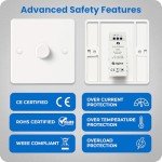 Candeo Smart Switch LED Dimmer compatible with Philips Hue, Smartthings and all Zigbee hubs, for dimmable LED/incandescent/halogen bulbs, 1 gang multiway, trailing edge, for smart control