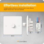 Candeo Smart Switch LED Dimmer compatible with Philips Hue, Smartthings and all Zigbee hubs, for dimmable LED/incandescent/halogen bulbs, 1 gang multiway, trailing edge, for smart control
