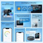 SONOFF NSPanel WiFi Smart Light Switch, 2 Gang Switch Smart Home Control Panel With Temperature Control Function, Smart Lights Control, Work With Alexa & Google Home, Require Live& Neutral Wire, White